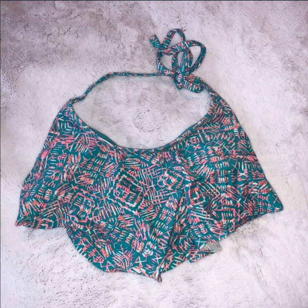 Target turquoise colorful halter bikini top